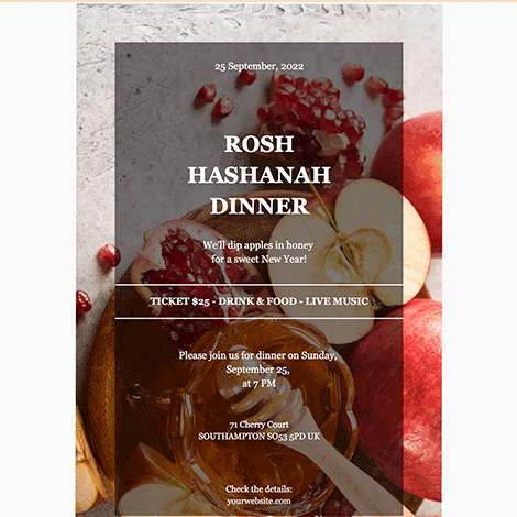 Rosh Hashanah Modern Dinner Invite